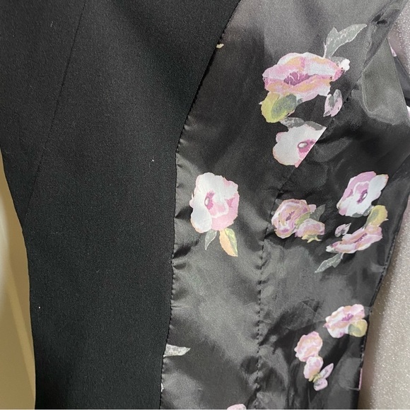 Candie's women's size Medium Black open front blazer jacket lined front pockets - Picture 3 of 6